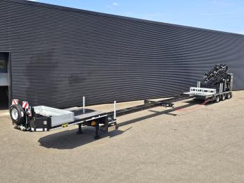 Broshuis 3ABSD / EXTENADABLE / HIAB 95 tm + JIB / ELECTRIC CRANE / KRAN